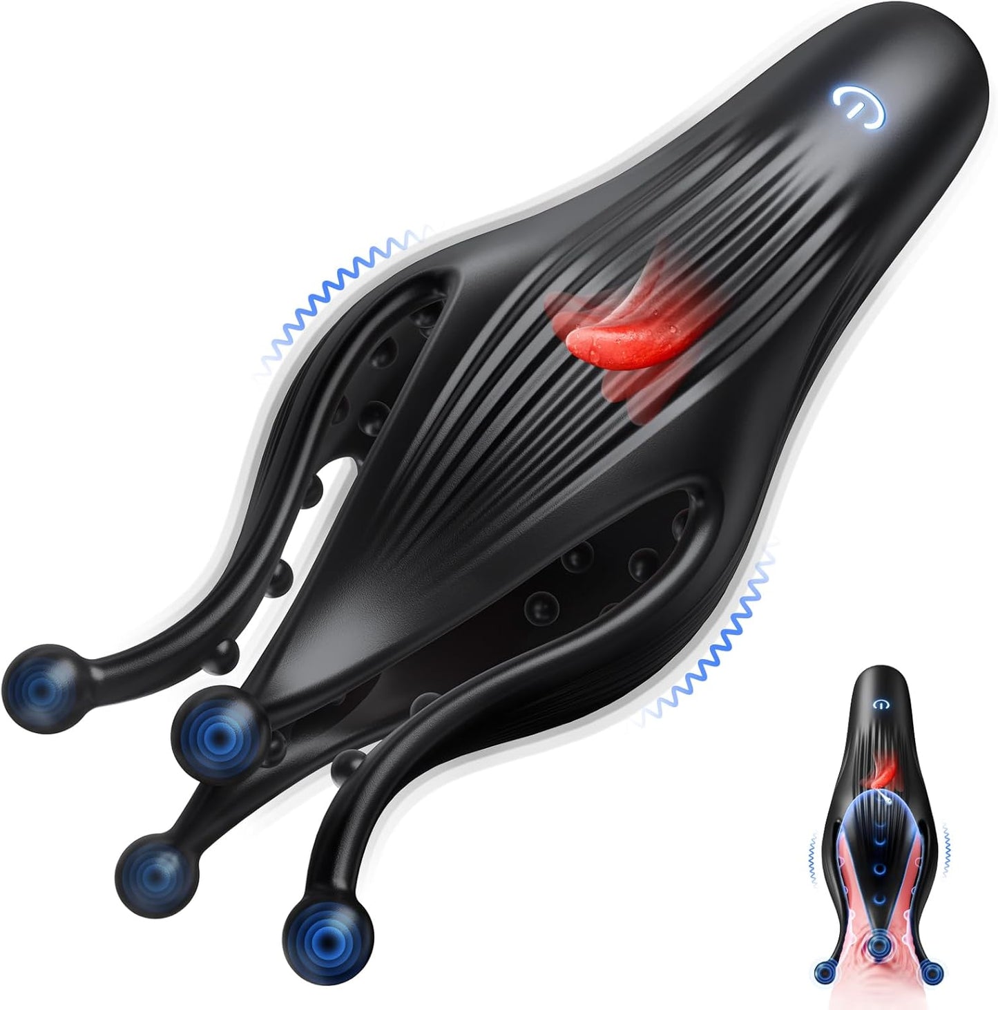 BlissRoom - Male Sex Toy Penis Vibrator - Male Masturbator Sex Toys for Men Stroker with 10 Licking & Vibrating for Glans Nipple 360° Wrapped Stimulation, Tentacle Vibrator Adult Toy Erotic Massage Kits