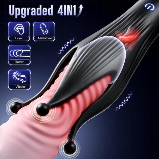 BlissRoom - Male Sex Toy Penis Vibrator - Male Masturbator Sex Toys for Men Stroker with 10 Licking & Vibrating for Glans Nipple 360° Wrapped Stimulation, Tentacle Vibrator Adult Toy Erotic Massage Kits