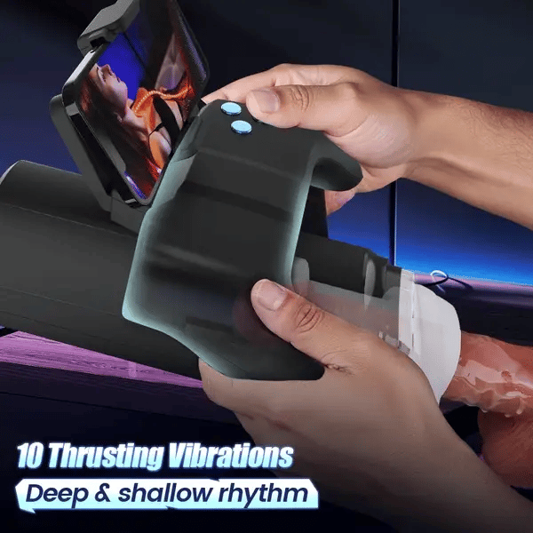 BlissRoom - Thrust 10-Mode Stroker – Interactive Gamepad Design with Adjustable Phone Stand