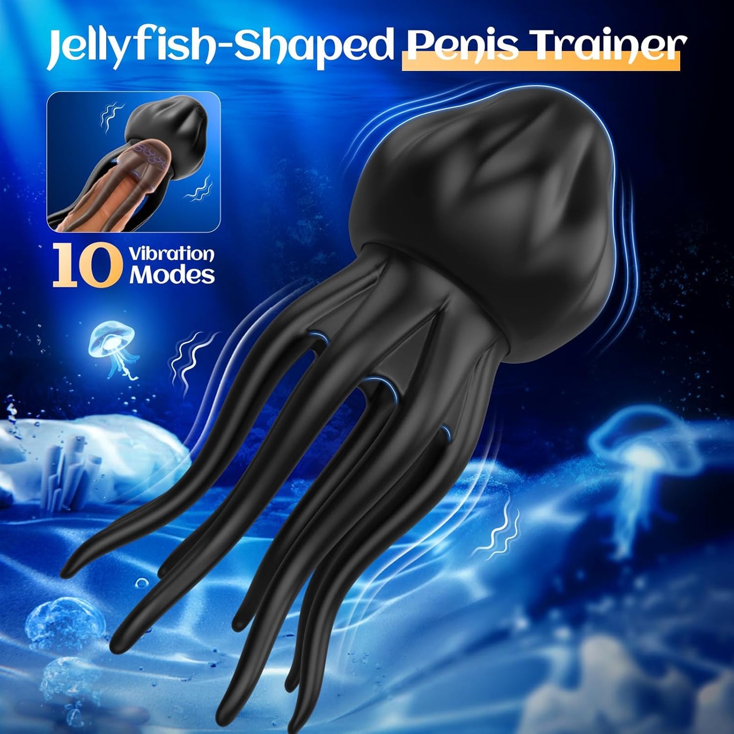 Male Vibrators 8-Tentacle Penis Vibrator - Upgraded Larger Male Masturbator Stroker 360 ° Full Wrapping with 10 Vibrating Modes for Penis Clit Nipple Stimulation, Adult Sex Toy for Men Women