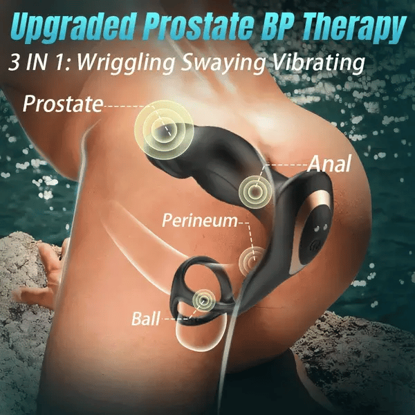 BlissRoom - 9 Wriggling Swaying Male Prostate Toy with Cock Ring