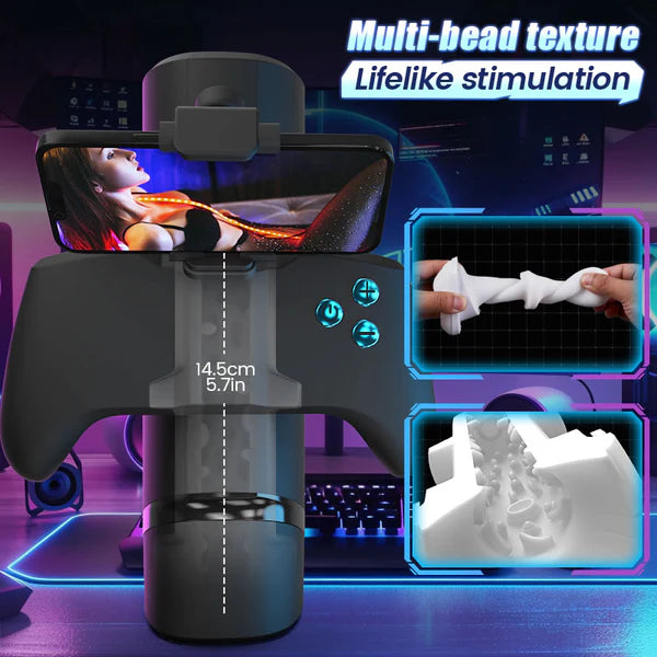 BlissRoom - Thrust 10-Mode Stroker – Interactive Gamepad Design with Adjustable Phone Stand