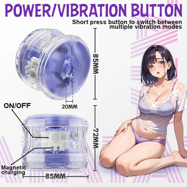 BlissRoom-Pocket Girl 5 Vibration Modes Vagina + Anal Double Entrance Male Masturbator