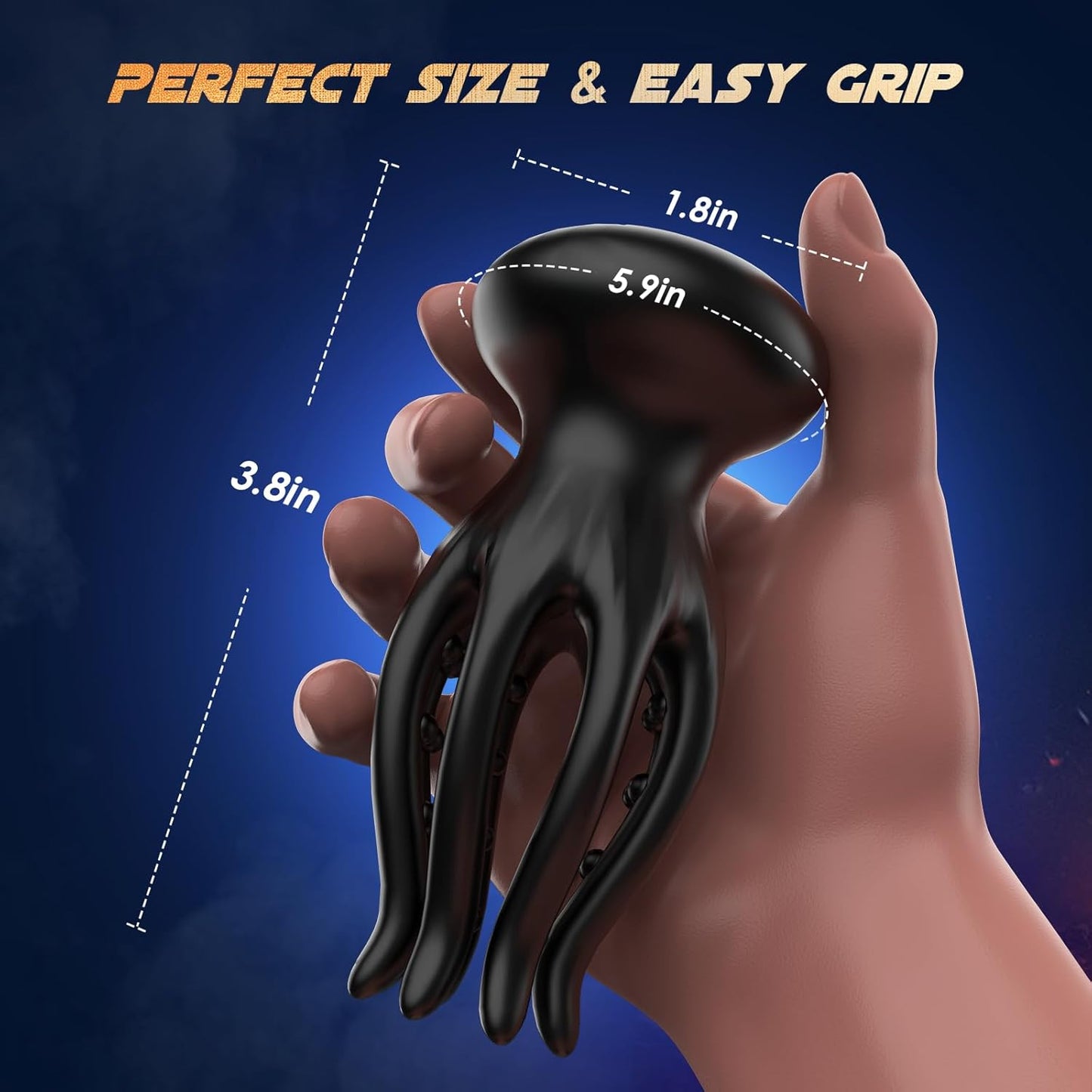 BlissRoom - Male Sex Toys for Men Tentacle Shaped Penis Vibrator - Male Masturbator Couples Sex Toy with 10 Vibrating 360° Wrapping for Glans Clit Nipple Stimulation, Handheld Adult Toys for Men Women