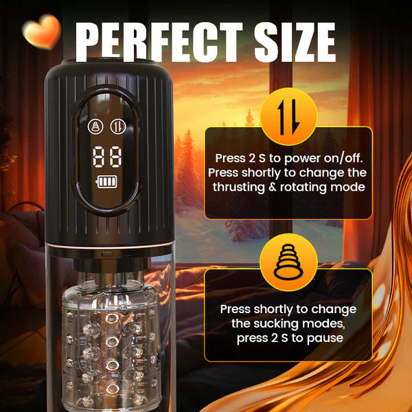 BlissRoom - 4 Suction 5 Thrusting Rotating 3 in 1 Oral Sex Stroker