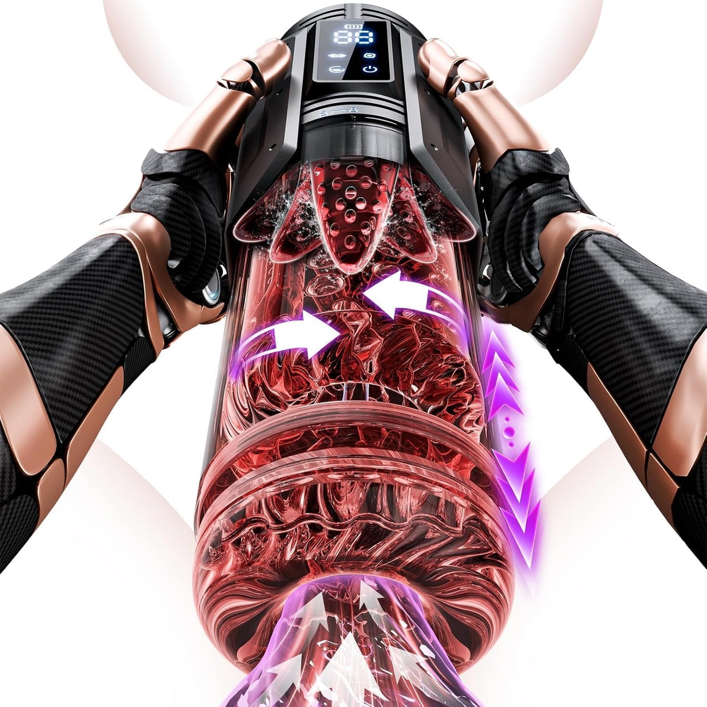 BlissRoom - Sex Toys for Men Penis Pump - Full Waterproof Male Masturbator Stroker with 7 Sucking Thrusting Rotating & 7 Licking Adult Toys, Pocket Pussy Mens Sex Toy Blowjob Sex Machine