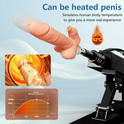 BlissRoom - Automatic Heating Swinging Vibrating Sex Machine with Dildo 14.6 Inch
