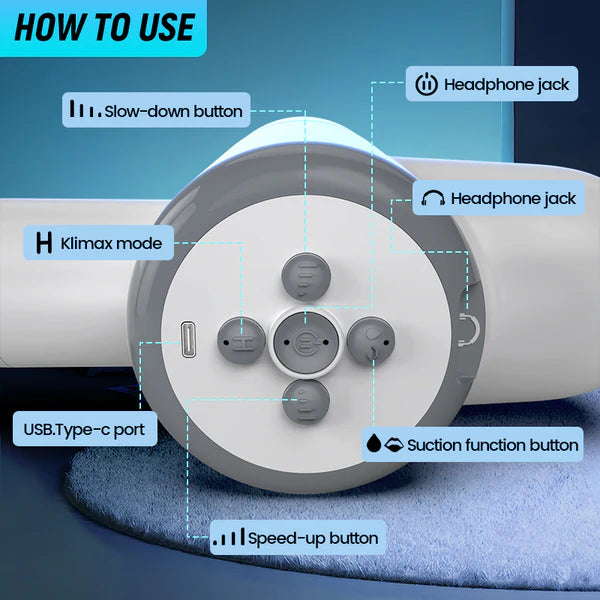 BlissRoom - Automatic Lubrication 8 Thrusting & Sucking Handheld Male Stroker