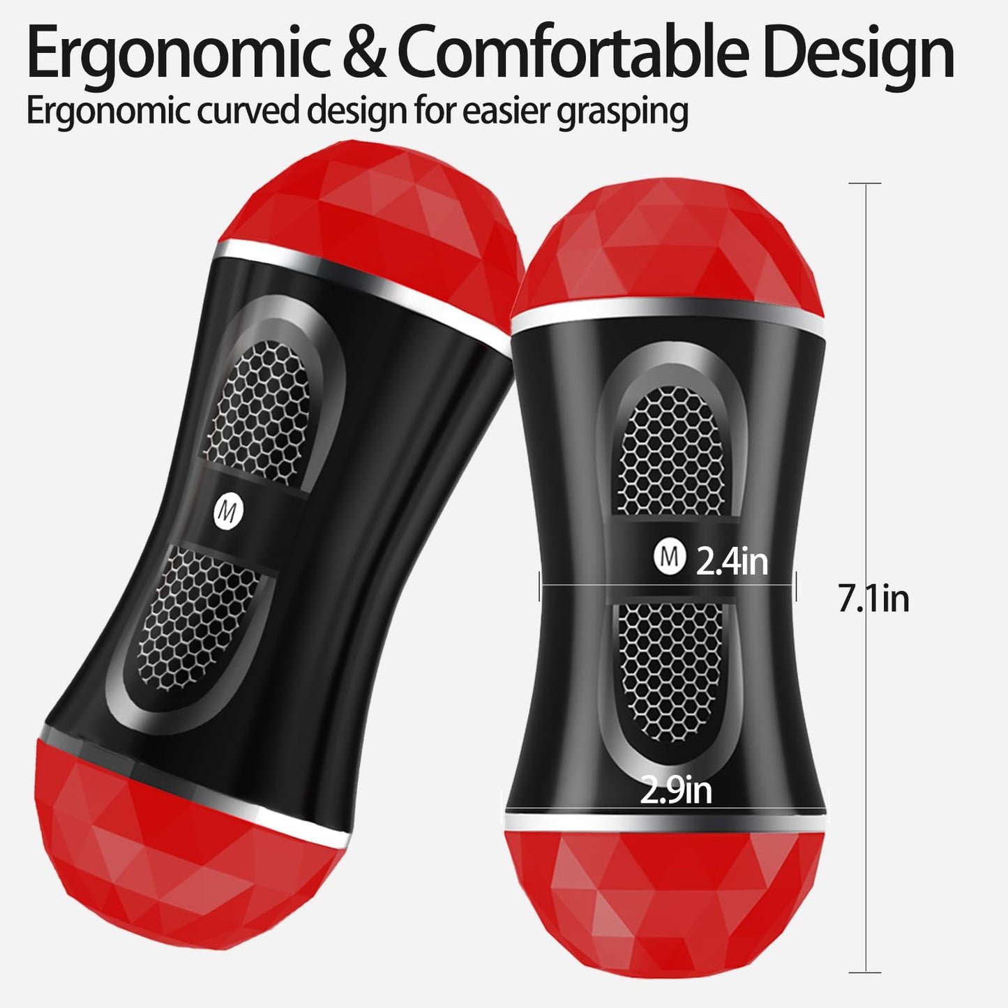 2 in 1 Male Masturbator Cup Dual Open Ended Mouth and Pussy Realistic Male Sex Toy 3D Soft Realistic Blowjob Textured Vagina Oral for Penis Stimulation