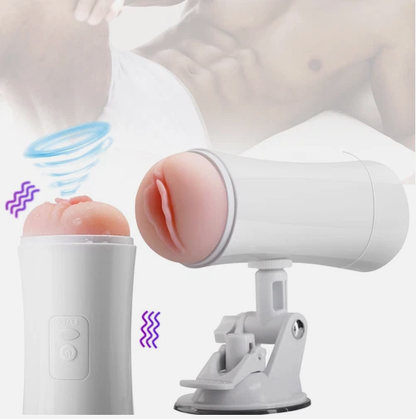 Automatic Male Masturbator Cup Dual Channel Hand Free Sucking Masturbation Cup Sex Machine Oral Vaginal Adult Toys for Men