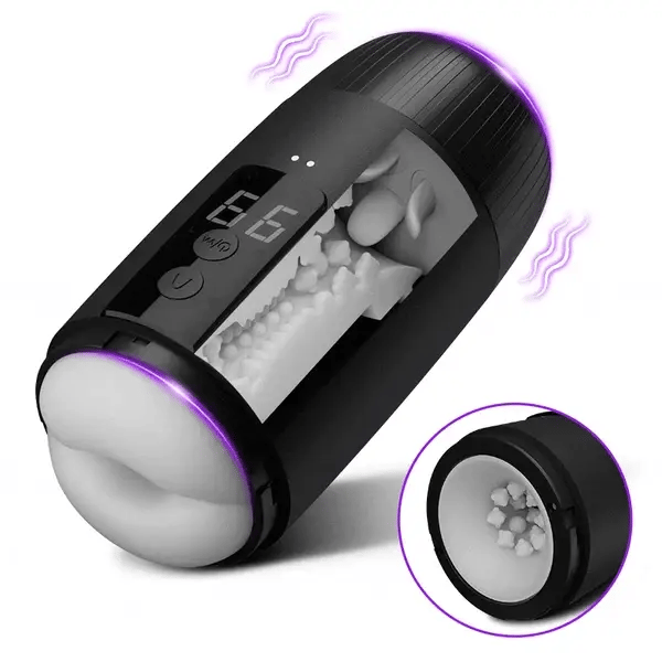 BlissRoom - 8 Slap Tongue-Lick Male Masturbation with 2 Motors Vibration Massage Stroker