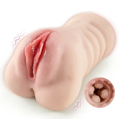 BlissRoom 10 Vibrations 3D Realistic Textured Pocket Pussy and Tight Anus Sex Stroker