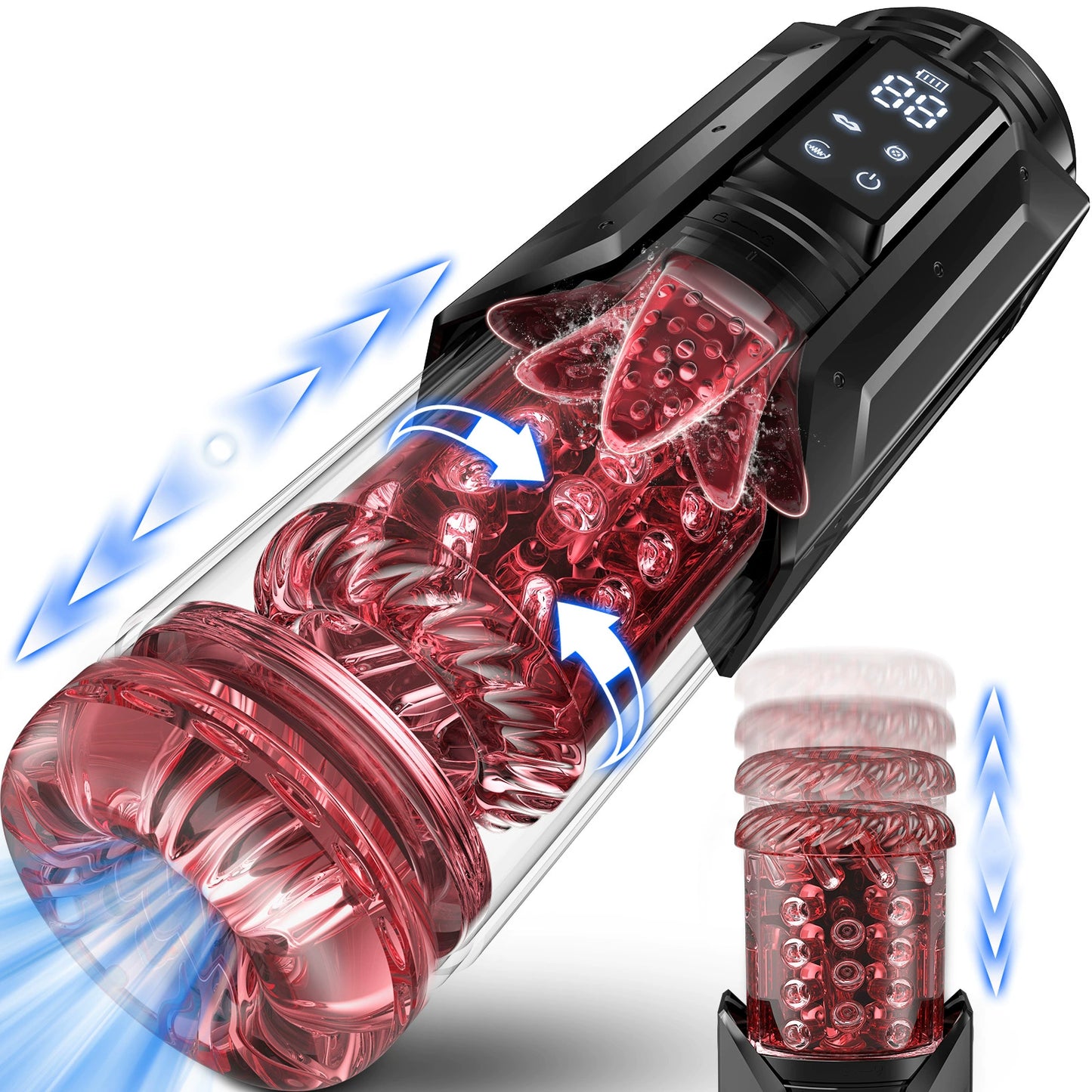 BlissRoom - Sex Toys for Men Penis Pump - Full Waterproof Male Masturbator Stroker with 7 Sucking Thrusting Rotating & 7 Licking Adult Toys, Pocket Pussy Mens Sex Toy Blowjob Sex Machine