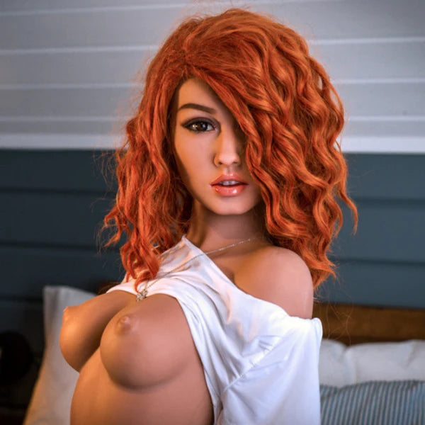 Aline - Brown Curly Hair Small Breasts Lifelike Sex Doll
