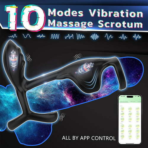 BlissRoom - Couple Use APP Control 10 Vibrating Male Silicone Penis Ring