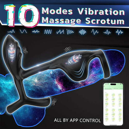 BlissRoom - Couple Use APP Control 10 Vibrating Male Silicone Penis Ring