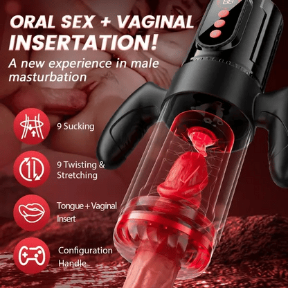 BlissRoom - Terminator 9 Telescopic Rotating Sucking with Handle Male Stroker