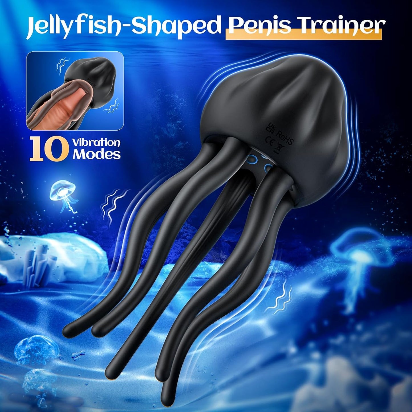 BlissRoom - Little Jellyfish Vibration Trainer Male Training Penis Masturbation Cup Products Adult Products sex toys masturbardor masculino