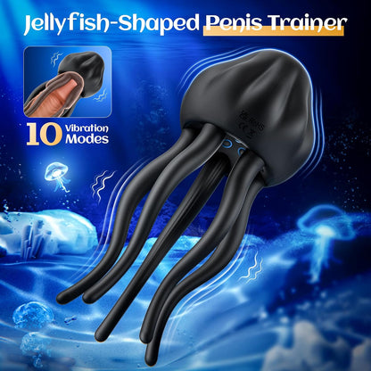 BlissRoom - Little Jellyfish Vibration Trainer Male Training Penis Masturbation Cup Products Adult Products sex toys masturbardor masculino