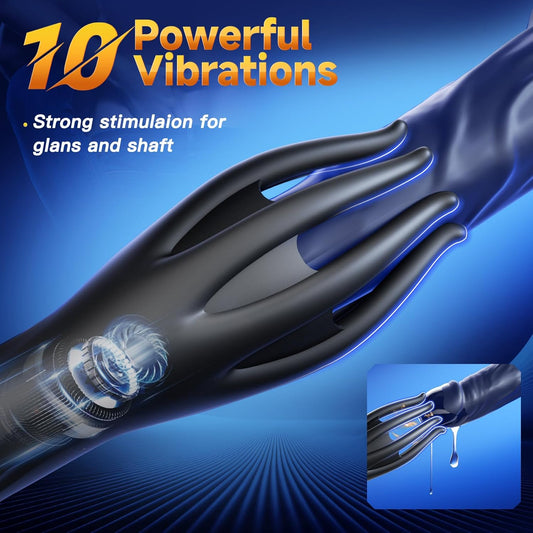 BlissRoom - Male Sex Toys for Men Penis Vibrator - Male Masturbator Adult Toys with 10 Powerful Vibrating Modes 360° Wrapping for Penis Clit Nipple Stimulation