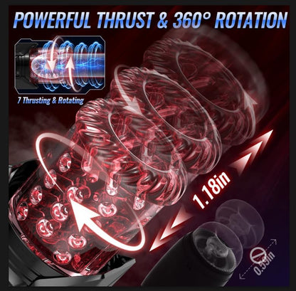 BlissRoom - Sex Toys for Men Penis Pump - Full Waterproof Male Masturbator Stroker with 7 Sucking Thrusting Rotating & 7 Licking Adult Toys, Pocket Pussy Mens Sex Toy Blowjob Sex Machine