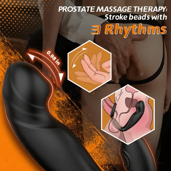 BlissRoom - Bead Massage Multifunctional 9 Vibrating Prostate Anal Plug Solo Male Prostate Massager