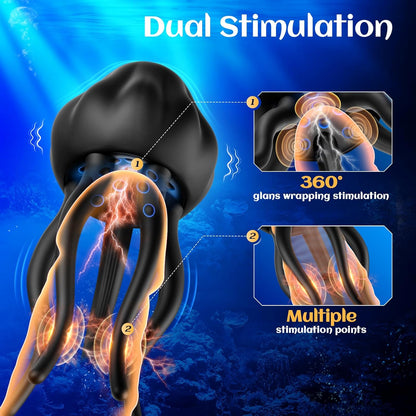 BlissRoom - Little Jellyfish Vibration Trainer Male Training Penis Masturbation Cup Products Adult Products sex toys masturbardor masculino