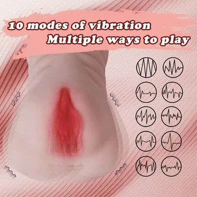 BlissRoom 10 Vibrations 3D Realistic Textured Pocket Pussy and Tight Anus Sex Stroker