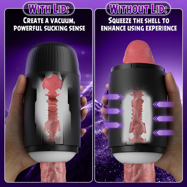 BlissRoom - 8 Slap Tongue-Lick Male Masturbation with 2 Motors Vibration Massage Stroker