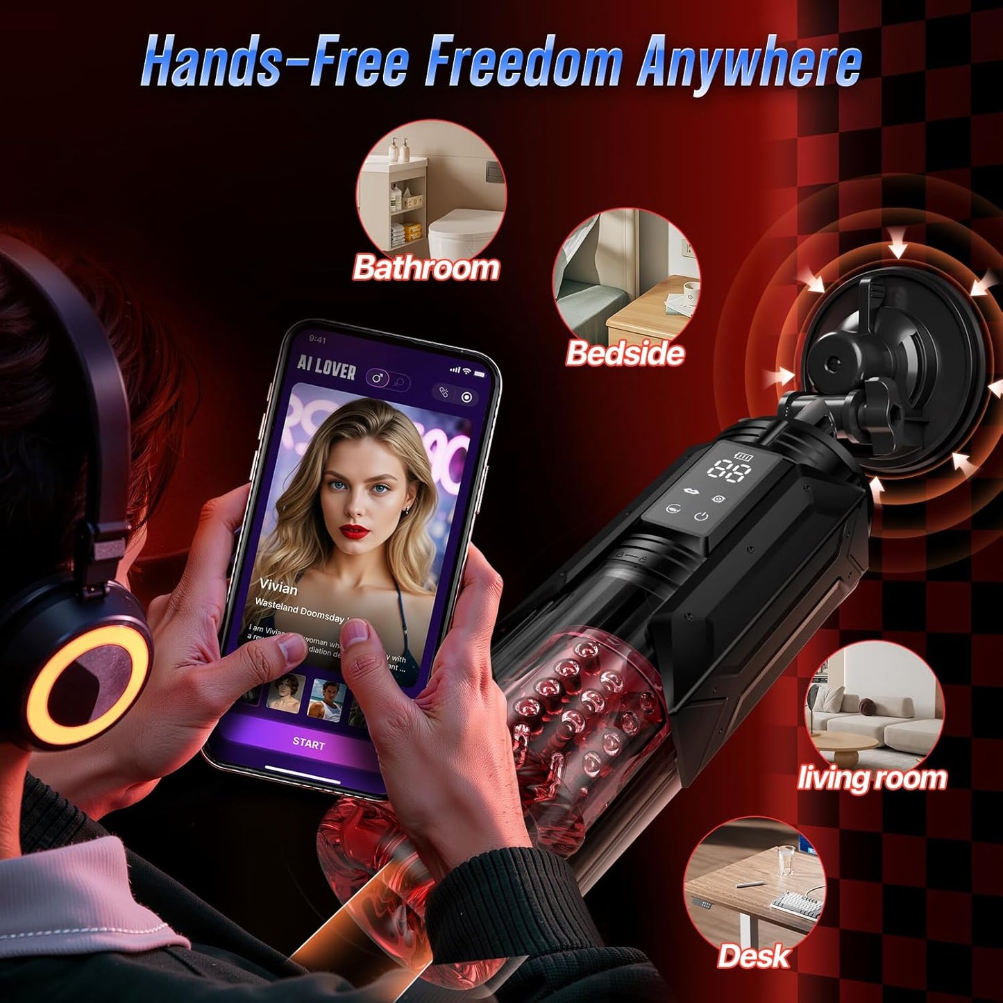 BlissRoom - Sex Toys for Men Penis Pump - Full Waterproof Male Masturbator Stroker with 7 Sucking Thrusting Rotating & 7 Licking Adult Toys, Pocket Pussy Mens Sex Toy Blowjob Sex Machine