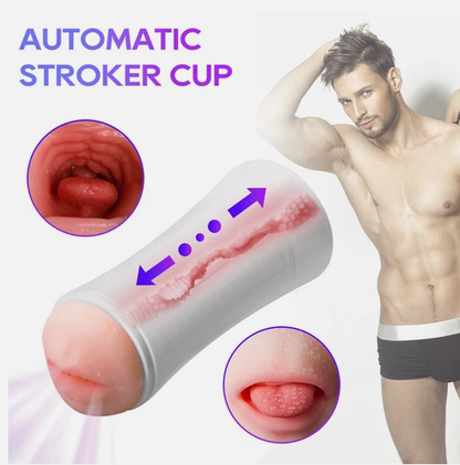 Automatic Male Masturbator Cup Dual Channel Hand Free Sucking Masturbation Cup Sex Machine Oral Vaginal Adult Toys for Men