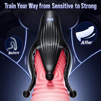 BlissRoom - Male Sex Toy Penis Vibrator - Male Masturbator Sex Toys for Men Stroker with 10 Licking & Vibrating for Glans Nipple 360° Wrapped Stimulation, Tentacle Vibrator Adult Toy Erotic Massage Kits