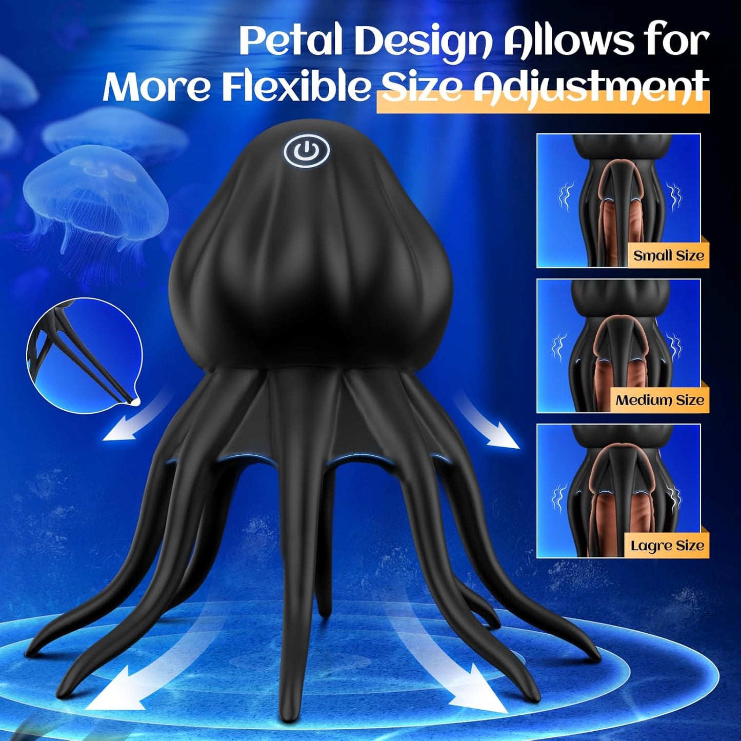 Male Vibrators 8-Tentacle Penis Vibrator - Upgraded Larger Male Masturbator Stroker 360 ° Full Wrapping with 10 Vibrating Modes for Penis Clit Nipple Stimulation, Adult Sex Toy for Men Women