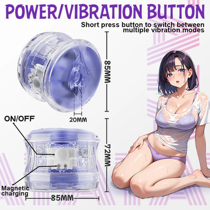 BlissRoom-Pocket Girl 5 Vibration Modes Vagina + Anal Double Entrance Male Masturbator
