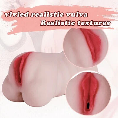 BlissRoom 10 Vibrations 3D Realistic Textured Pocket Pussy and Tight Anus Sex Stroker