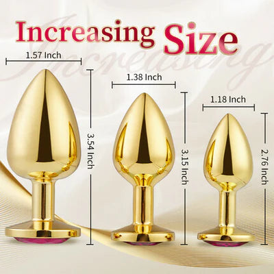 BlissRoom 3 Pieces Gold Butt Plug