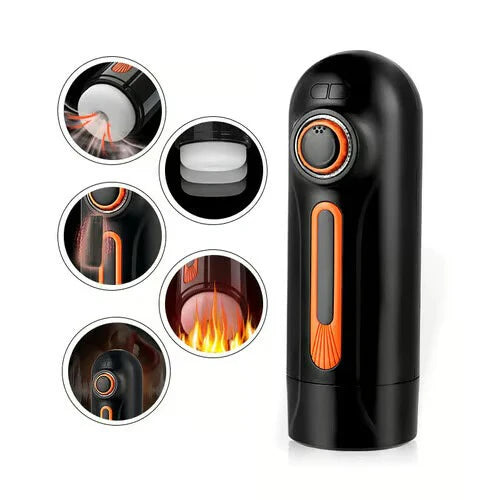 BlissRoom-6 IN 1 10 Vibrating & Thrusting with 4 Sucking Automatic Knob Adjusting Male Masturbator