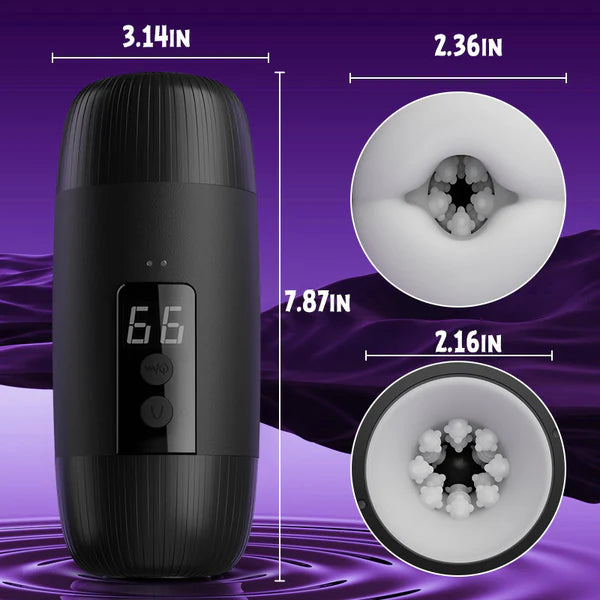 BlissRoom - 8 Slap Tongue-Lick Male Masturbation with 2 Motors Vibration Massage Stroker