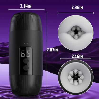 BlissRoom - 8 Slap Tongue-Lick Male Masturbation with 2 Motors Vibration Massage Stroker