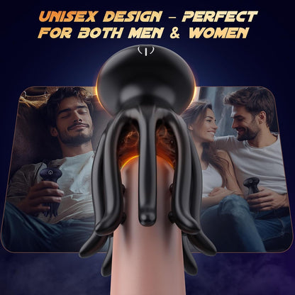 BlissRoom - Male Sex Toys for Men Tentacle Shaped Penis Vibrator - Male Masturbator Couples Sex Toy with 10 Vibrating 360° Wrapping for Glans Clit Nipple Stimulation, Handheld Adult Toys for Men Women