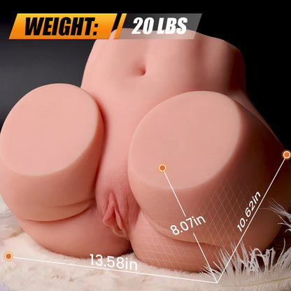 BlissRoom Jesse - 20 Lbs Big Life-Like Butt Life Size Ass 99% Realistic Skin Touch