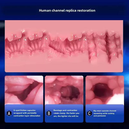 Automatic Male Masturbator Cup Silicone Vibrator Adult Endurance Exercise Vibration Blowjob Men Penis Trainer Sex Toys